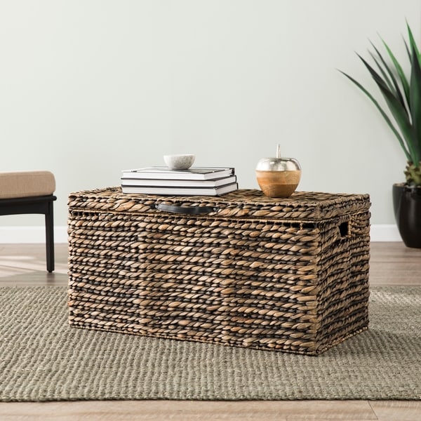 SEI Furniture Baux Water Hyacinth Storage Trunk Coffee Table