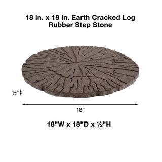 Envirotile 18 in. x 18 in. Earth Cracked Log Rubber Step Stone MT5001606CM