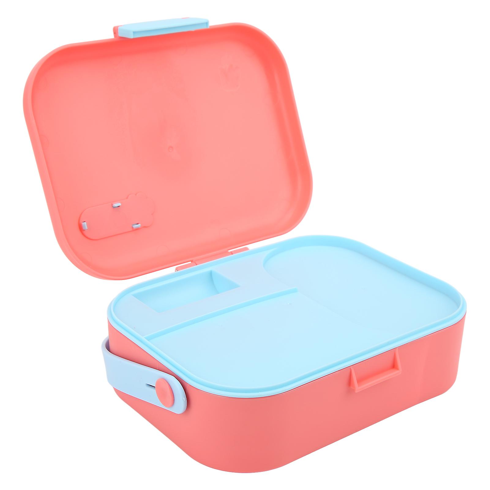 Pet Food Box Double Layer Pp Toxic Free Prevent Leakage Carrying Dog Bento Box For Outdoor Travelpink