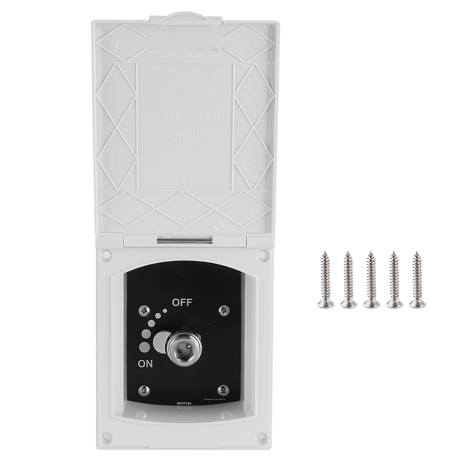 1/2in Rv Exterior Shower Box Inlet And Outlet Interface White For Caravan Rv Boat Motorhome Without Shower Hose/head