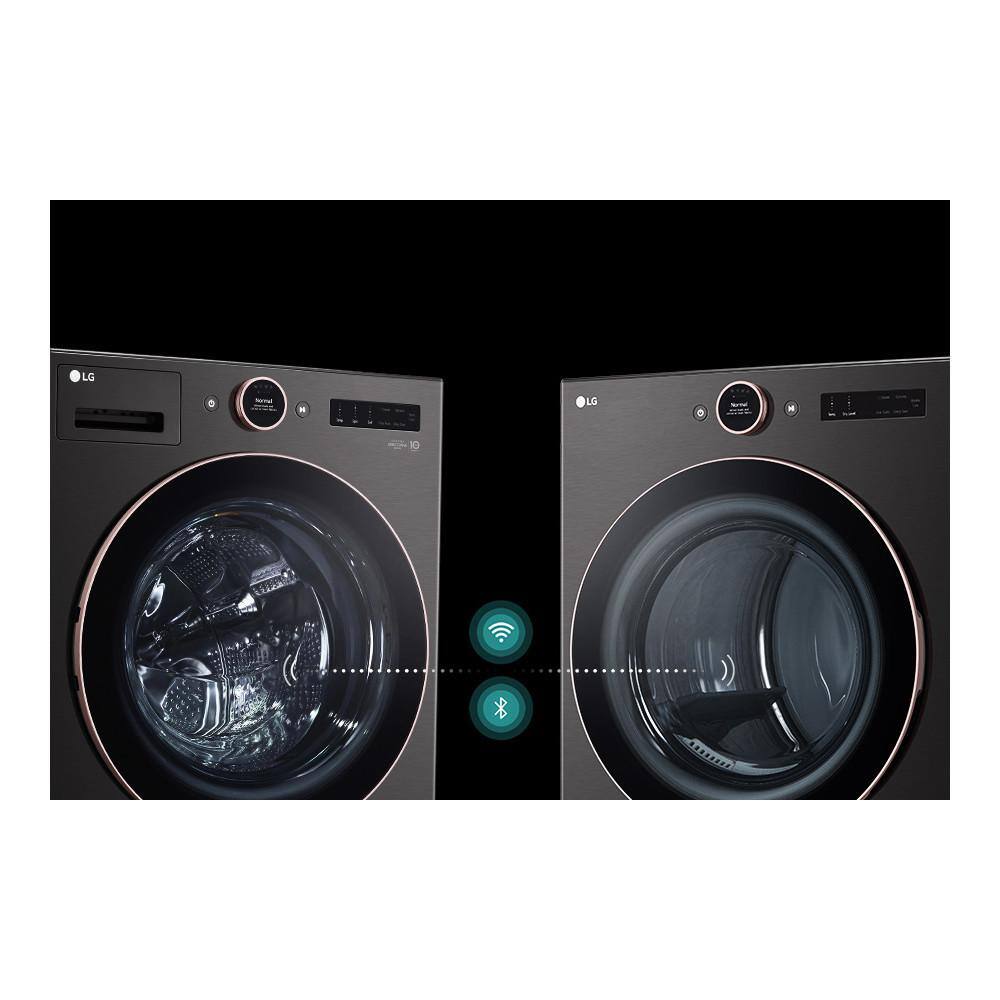 LG 5.0 cu.ft. Ultra Large Front Load Washer with TurboWash360 TurboSteam and WiFi Connectivity in Black Steel WM6500HBA