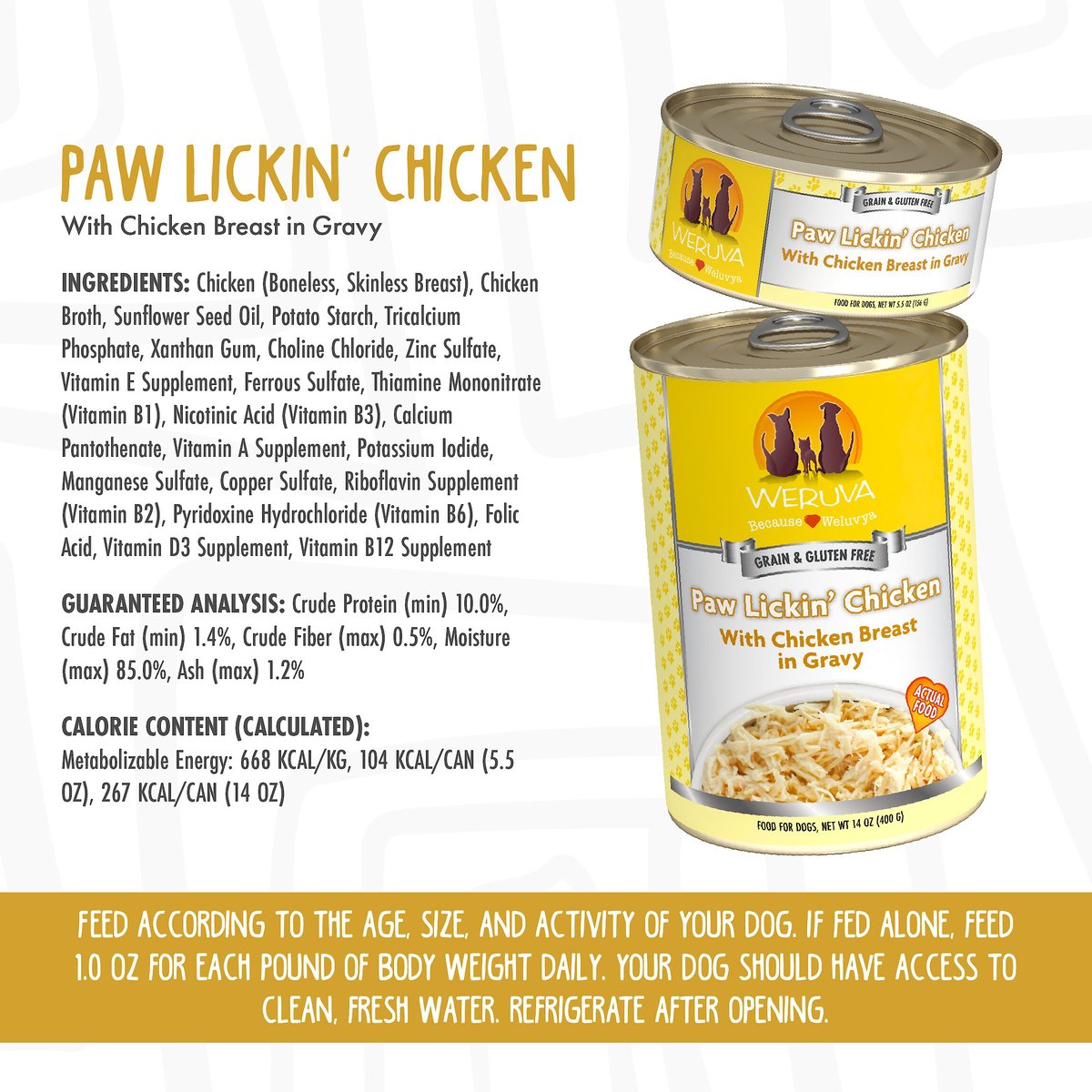 Weruva Paw Lickin' Chicken in Gravy Grain-Free Canned Dog Food