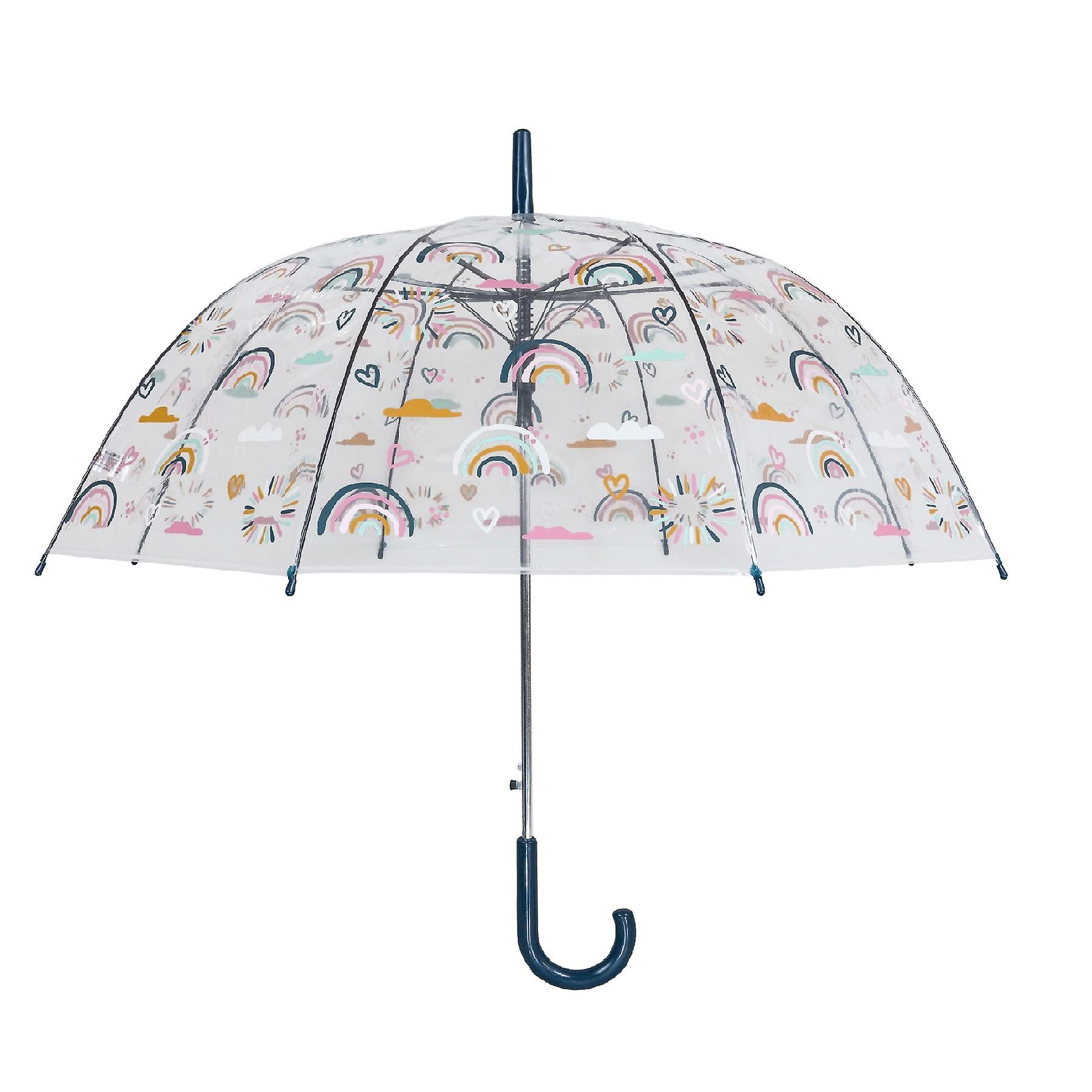 Susino Womens/Ladies Rainbow and Hearts Dome Umbrella