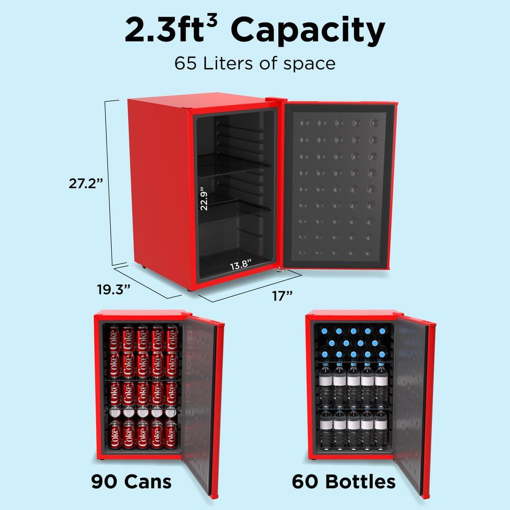 Husky 23 Cu ft 60Can Large Freestanding Compact UnderCounter Mini Fridge with Reversible Door without Freezer