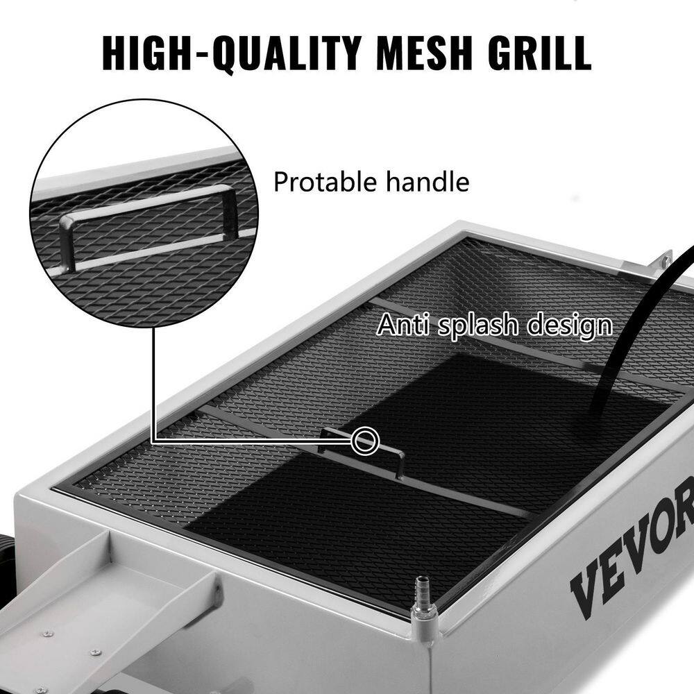 VEVOR Oil Drain Pan 15 Gal. Large Steel Oil Change Tank Foldable Hand with Electric Pump Hose Swivel Casters for Car SUV QCPYP15JLDDYLBYC1V0