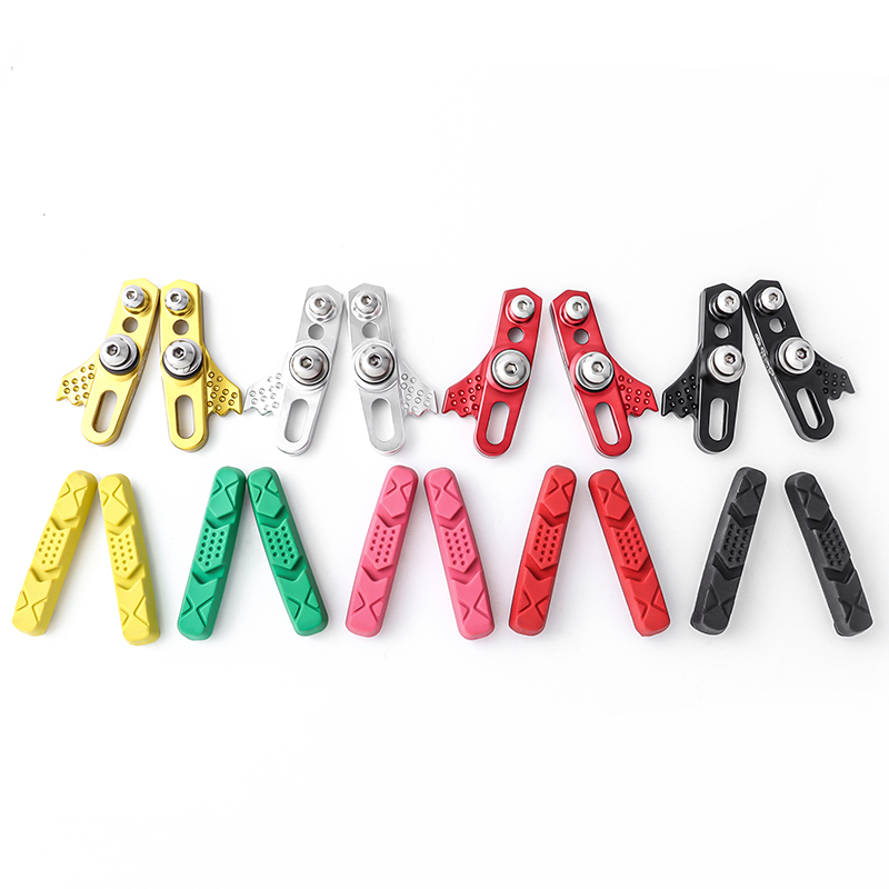 Wholesales 1Pair Colorful Road Bike C Brake Caliper Pads Shoes Set MTB Folding Bicycle Cycling Replace Rubber Braking Shoes