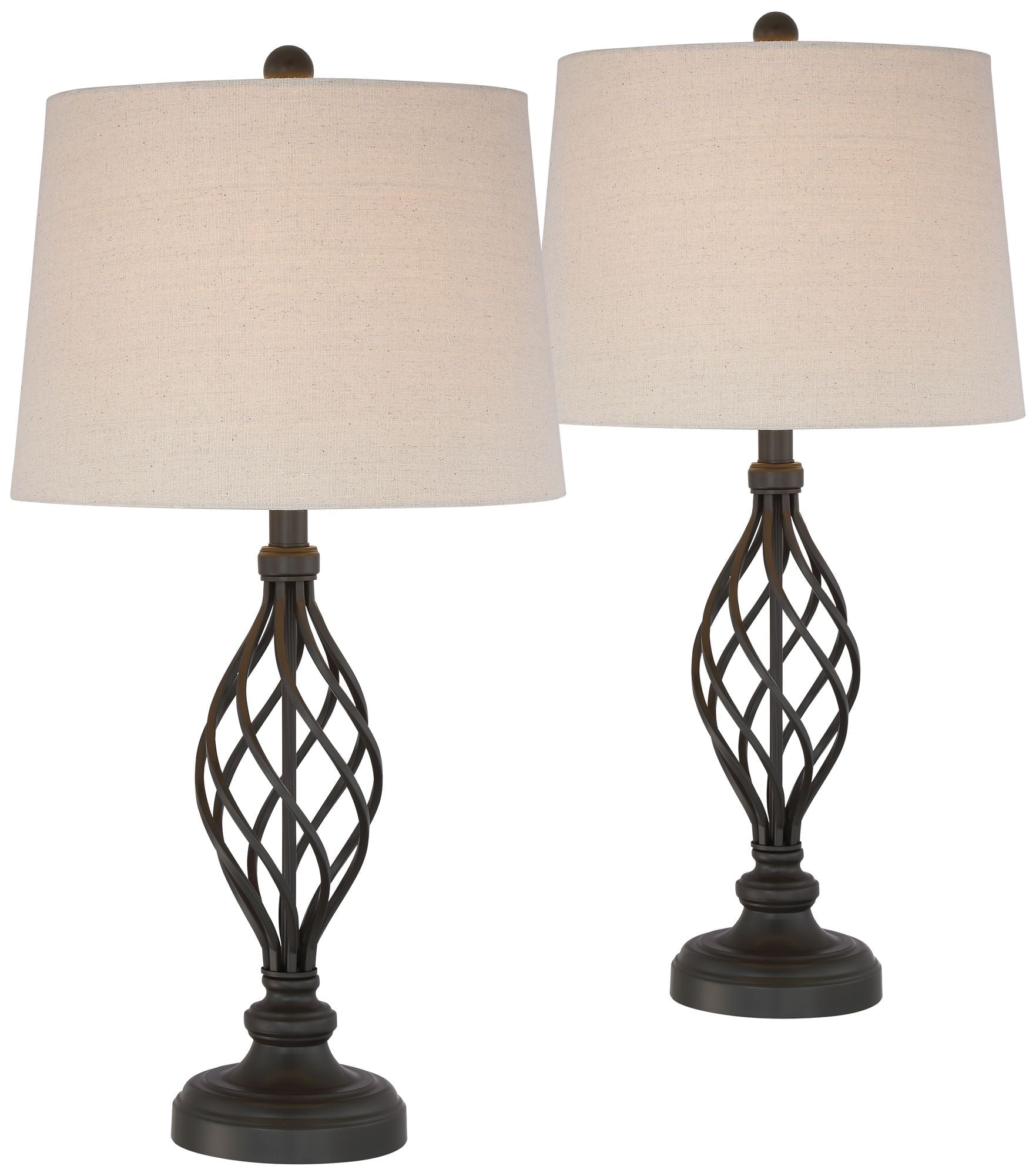 Franklin Iron Works Modern Industrial Table Lamps Set of 2 28