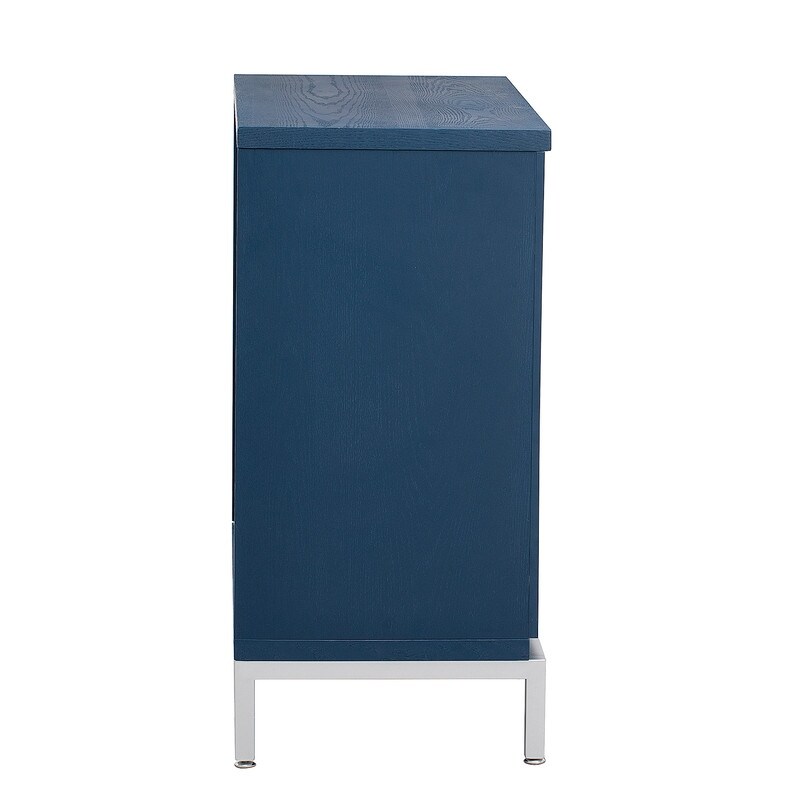 Simple Storage Cabinet with Solid Wood Veneer and Metal Leg