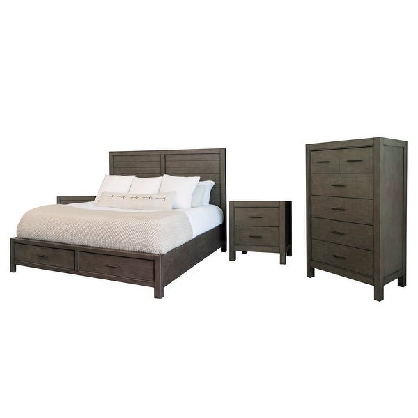 Abbyson Sonia 4 Piece Solid Wood Bedroom Set - - 37057761