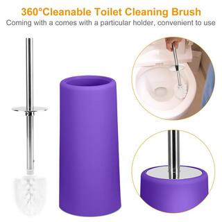 Aoibox 6-Piece Bathroom Accessory Set with Soap Dispenser Toothbrush Holder Purple HDDB2174