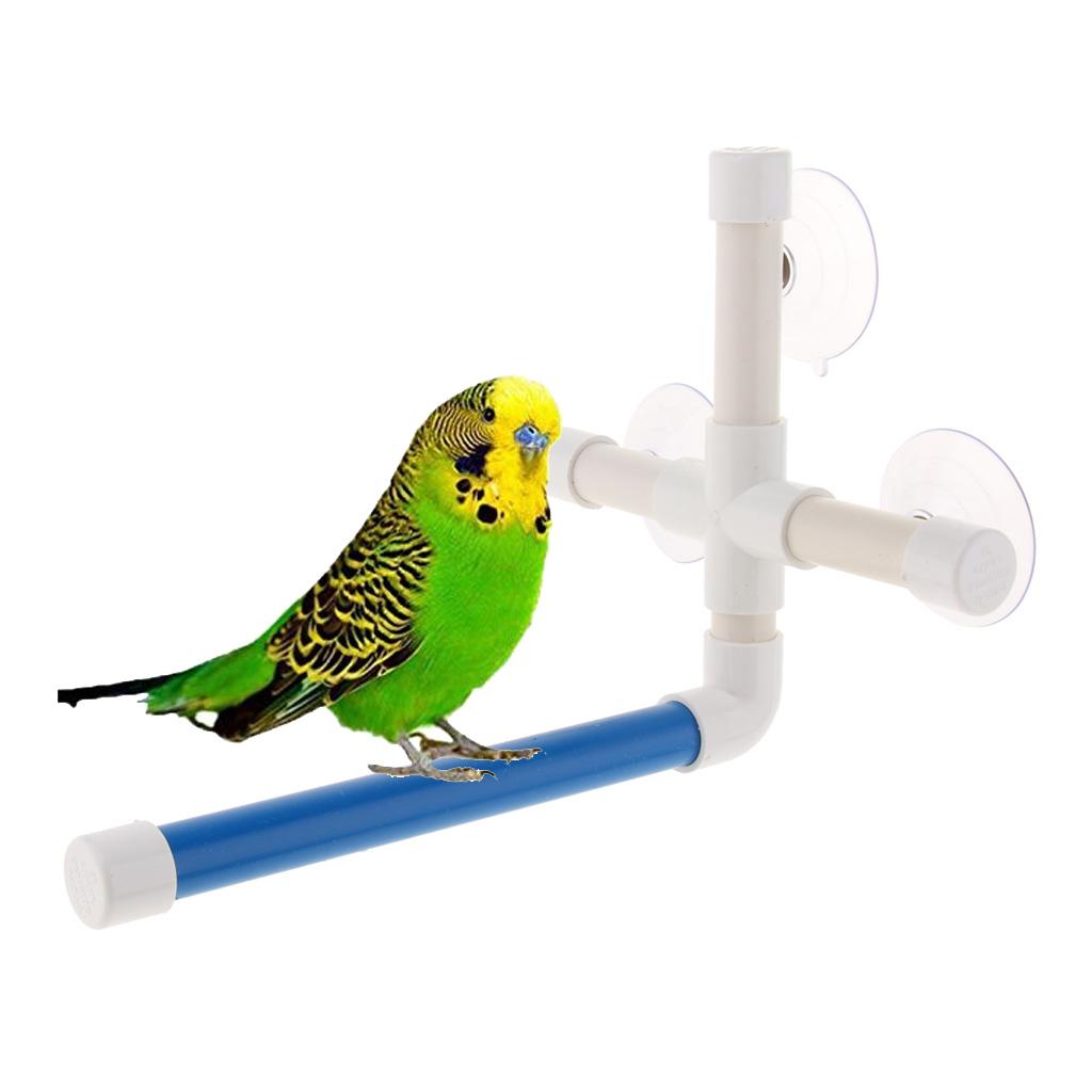 Parrot Bath Perches Standing Platform Suction Cup Window Shower Bird Bath Toy Non-slip - Single Pole