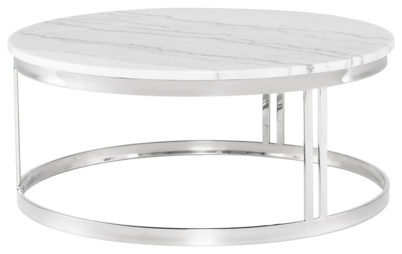 Carlina Coffee Table White Marble Top   Modern   Coffee Tables   by V.S.D Furniture  Houzz