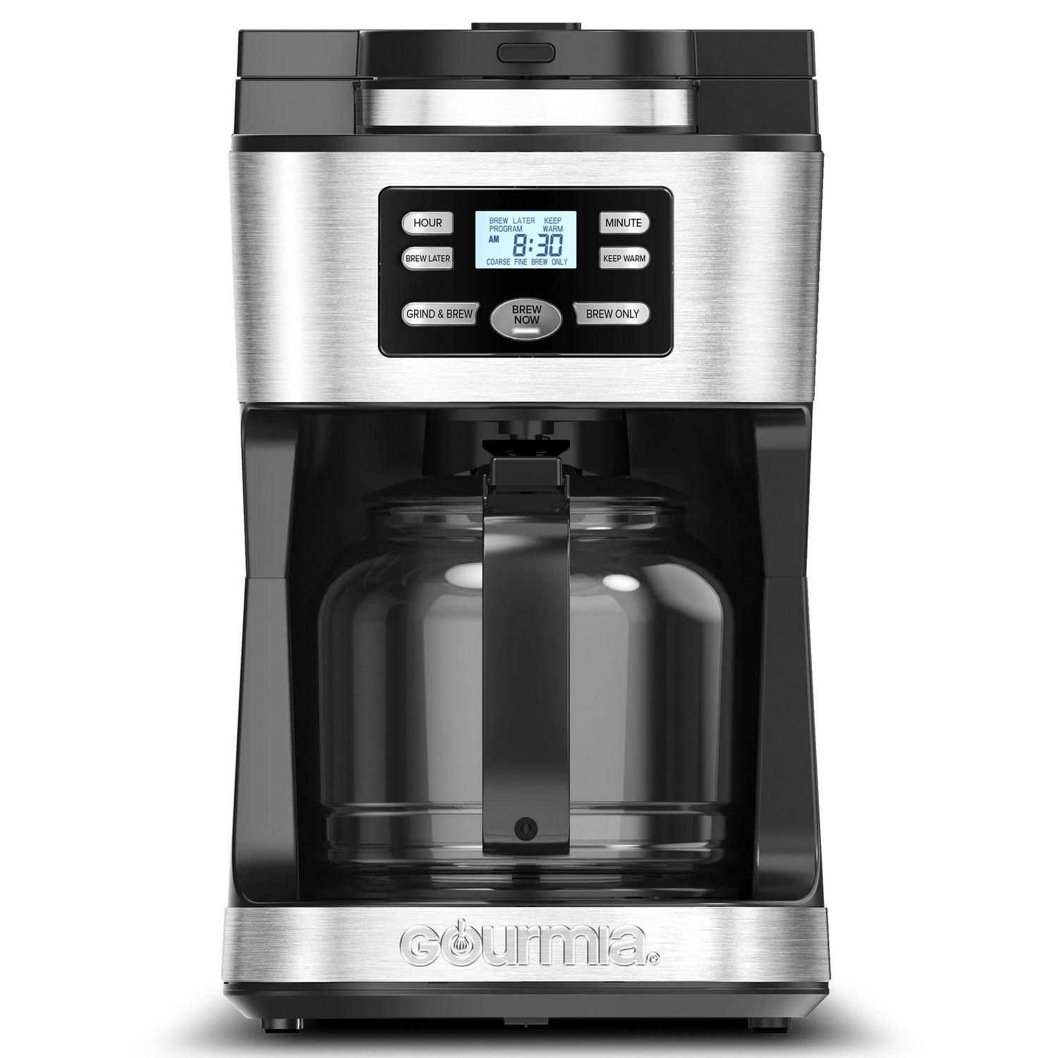 Gourmia 12Cup Grind and Brew Coffee Maker with Integrated Grinder Black  Crowdfused