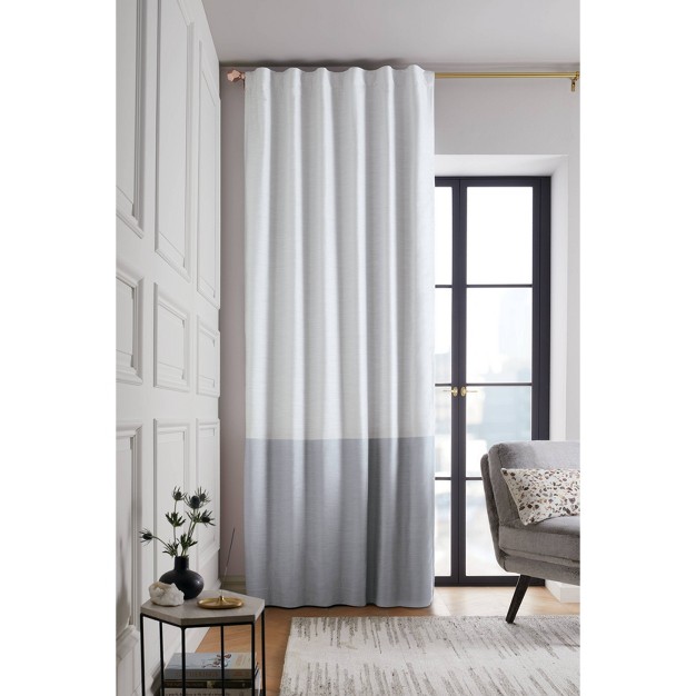 1pc Blackout Color Block Window Curtain Panel