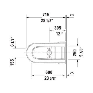 Duravit Darling New 1-Piece 1.28 GPF Single Flush Elongated Toilet in White Seat Not Included 2123010005