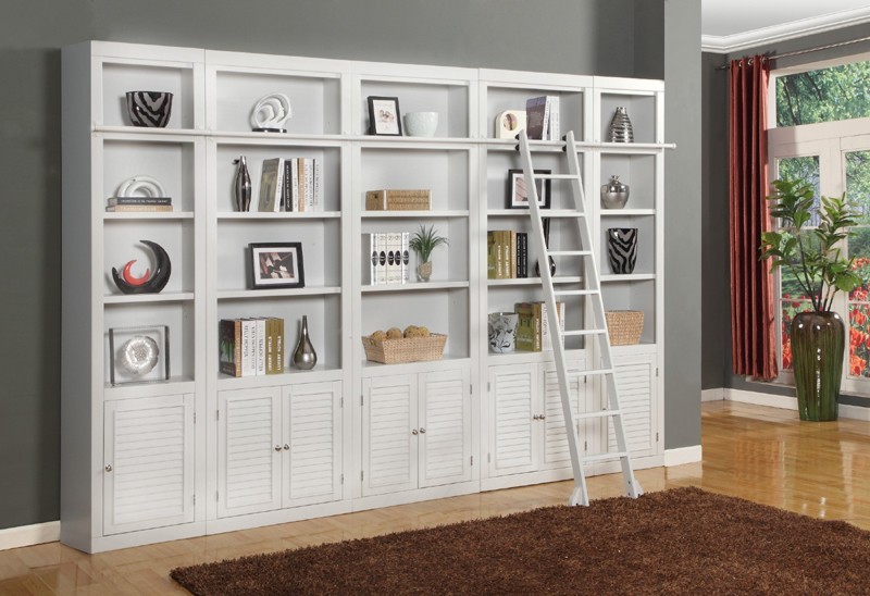 Parker House Boca 5 Piece Library and Display Wall in Cottage White   1   Contemporary   Bookcases   by Massiano  Houzz