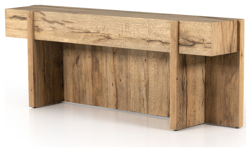 Bingham Console Table  Rustic Oak Veneer   Rustic   Console Tables   by Four Hands  Houzz