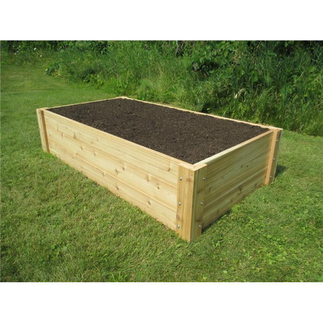 Smart Carts Enterprises 3x6RaisedTall16.5 in. x  3 x 6 ft. Deep Root Natural Cedar Raised Bed Garden Kit