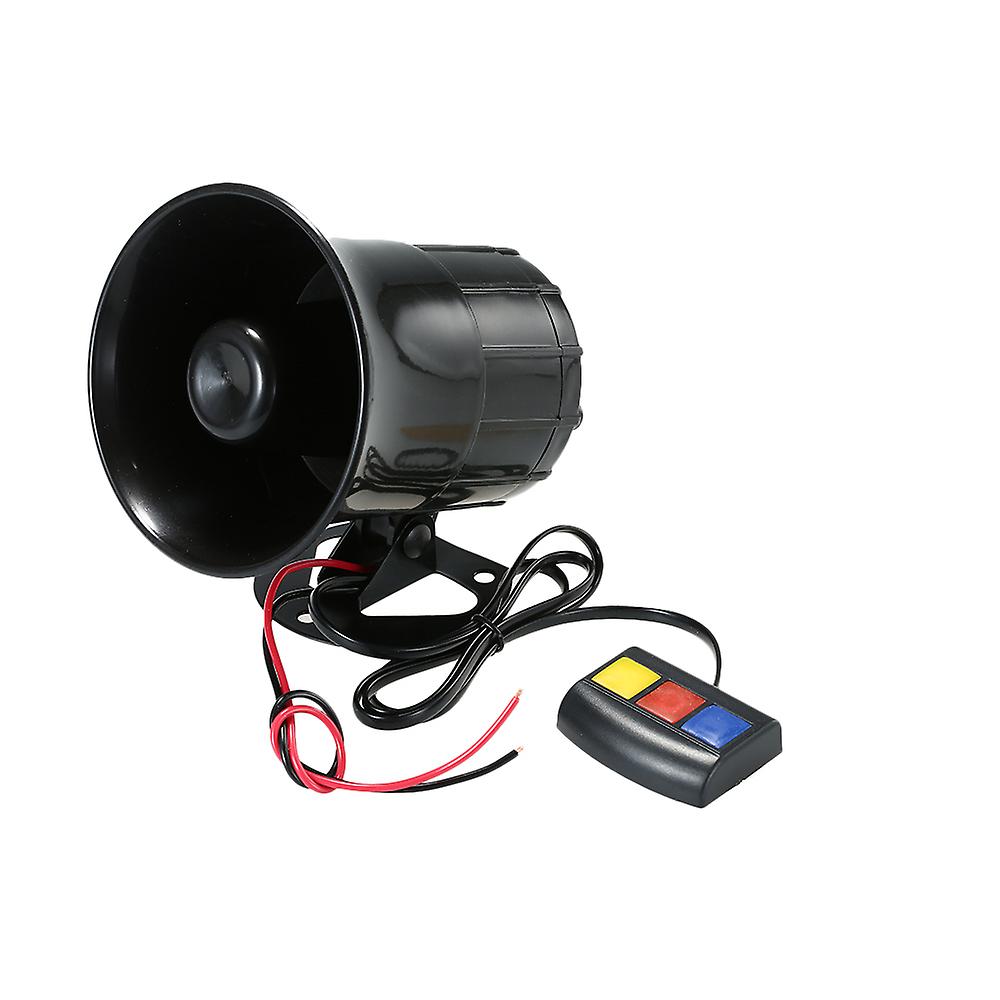 Black Dc 12v 3 Tone Sounds Loud Speaker Security Warning Siren Horn