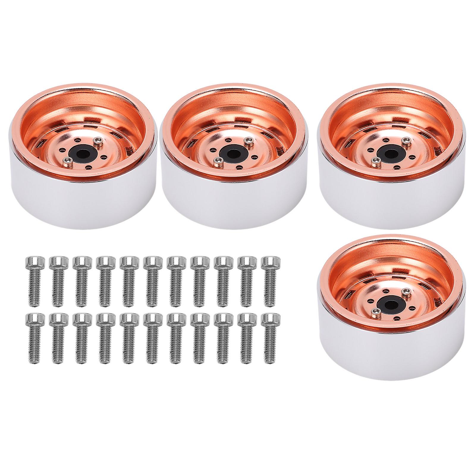 4pcs Metal 1.9 Inch Wheel Rims 10 Square Hole Hub For Axial Scx10 1/10 Rc Climbing Cargold