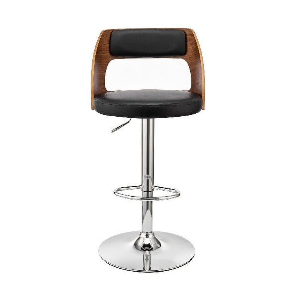 Adjustable Barstool with Open Design Wooden Back - 19 L X 19 W X 44 H Inches