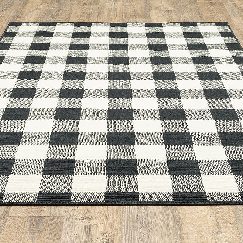 StyleHaven Mainland Gingham Plaid Indoor Outdoor Rug