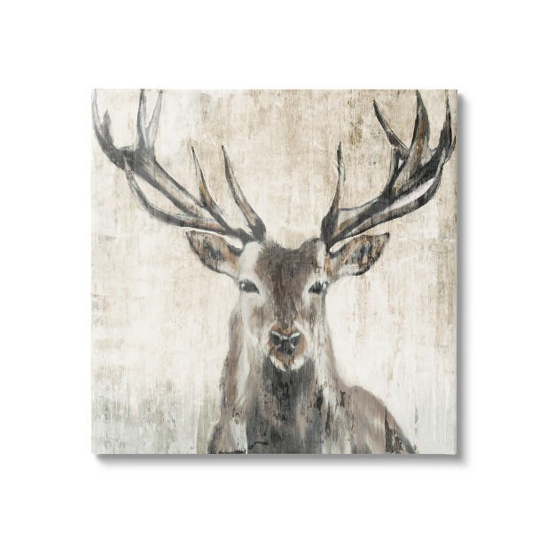 Stupell Industries Rustic Deer Elk Wildlife Portrait Canvas Wall Art