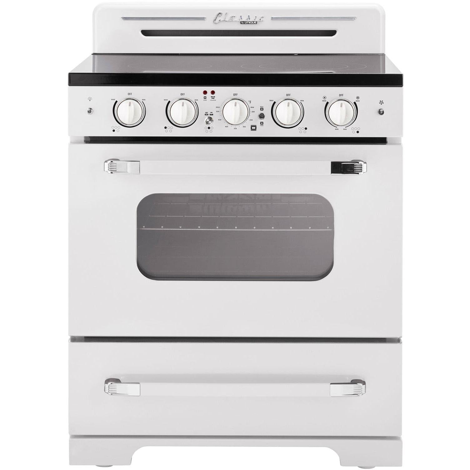 Unique Appliances 30-inch Freestanding Electric Range with Convection Technology UGP-30CR EC W