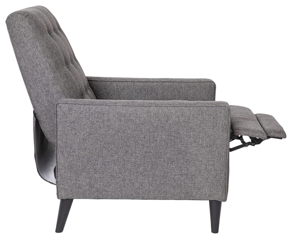 Modern Recliner  Pushback Design With Button Tufted Backrest   Modern   Recliner Chairs   by Decor Love  Houzz