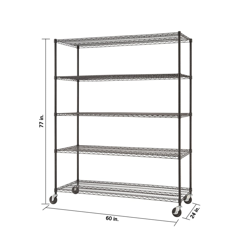 TRINITY 5 Tier Wire Shelving Rack 60\