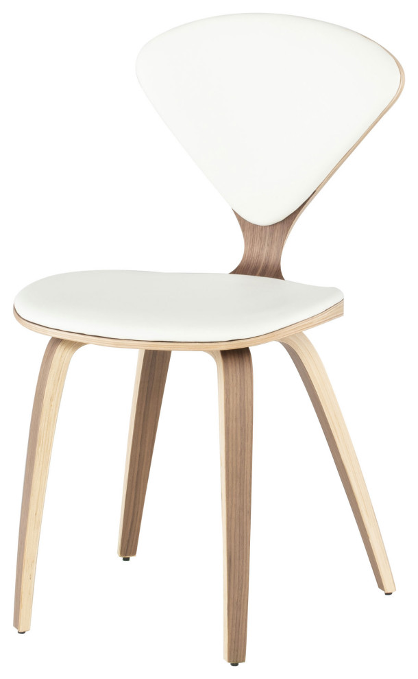 Satine White Leather Dining Chair   Midcentury   Dining Chairs   by Kolibri Decor  Houzz