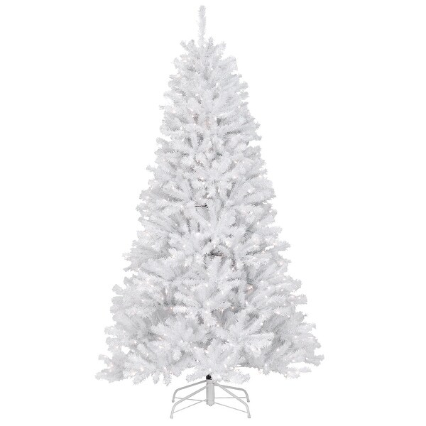 National Tree Company 7.5 ft. North Valley White Spruce Tree with Clear Lights