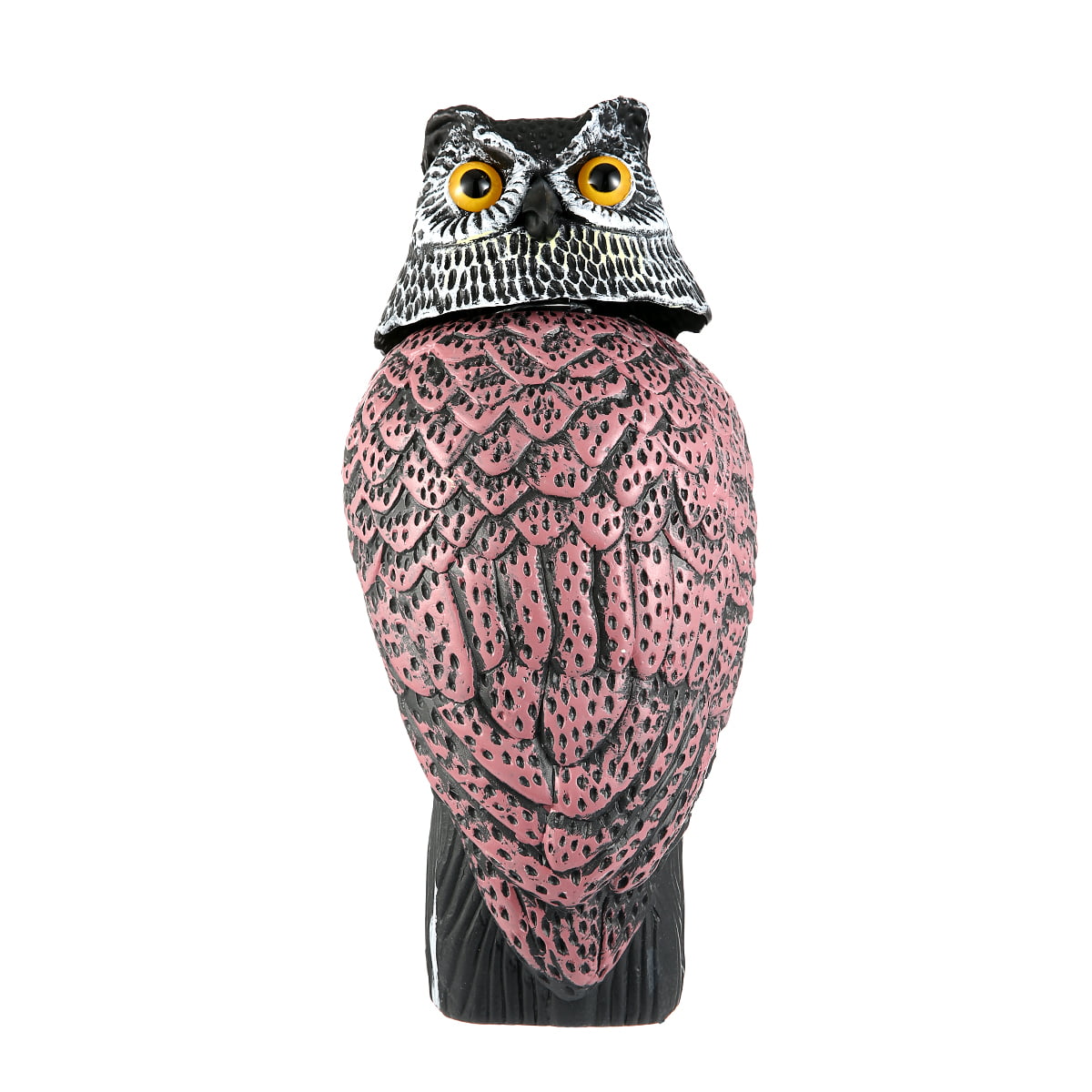 Michellecmm Fake Owl Decoy 360 Rotate Head to Scare Birds Scarecrow Owl Decoy Statue Realistic Scary Sounds  Shadow Outdoor for Patio Yard Garden Protect