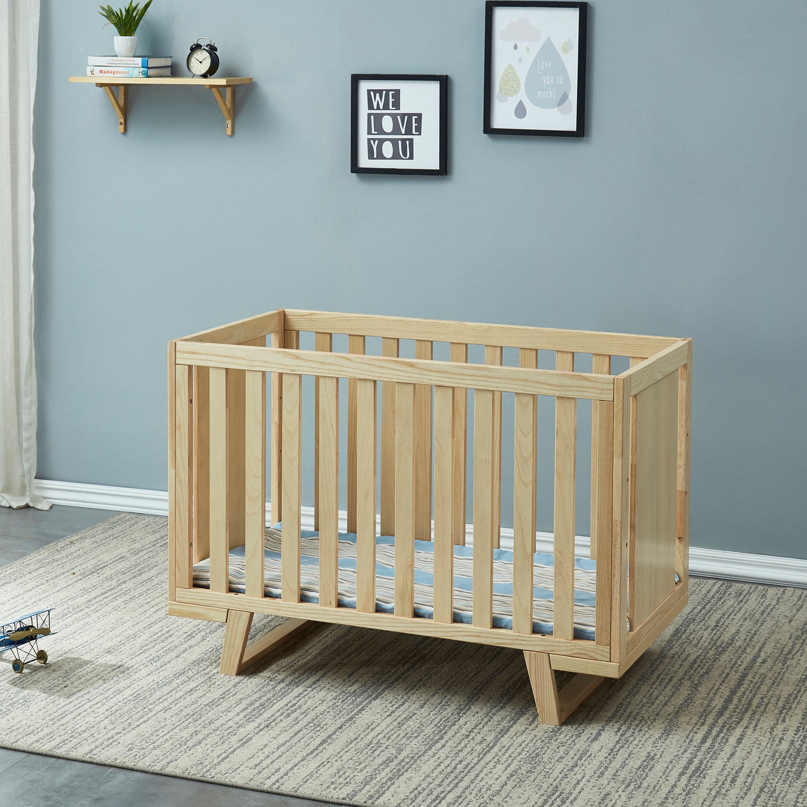 Baby/Toddler Bed With 3 Levels Solid Wood Bed Et-Y002