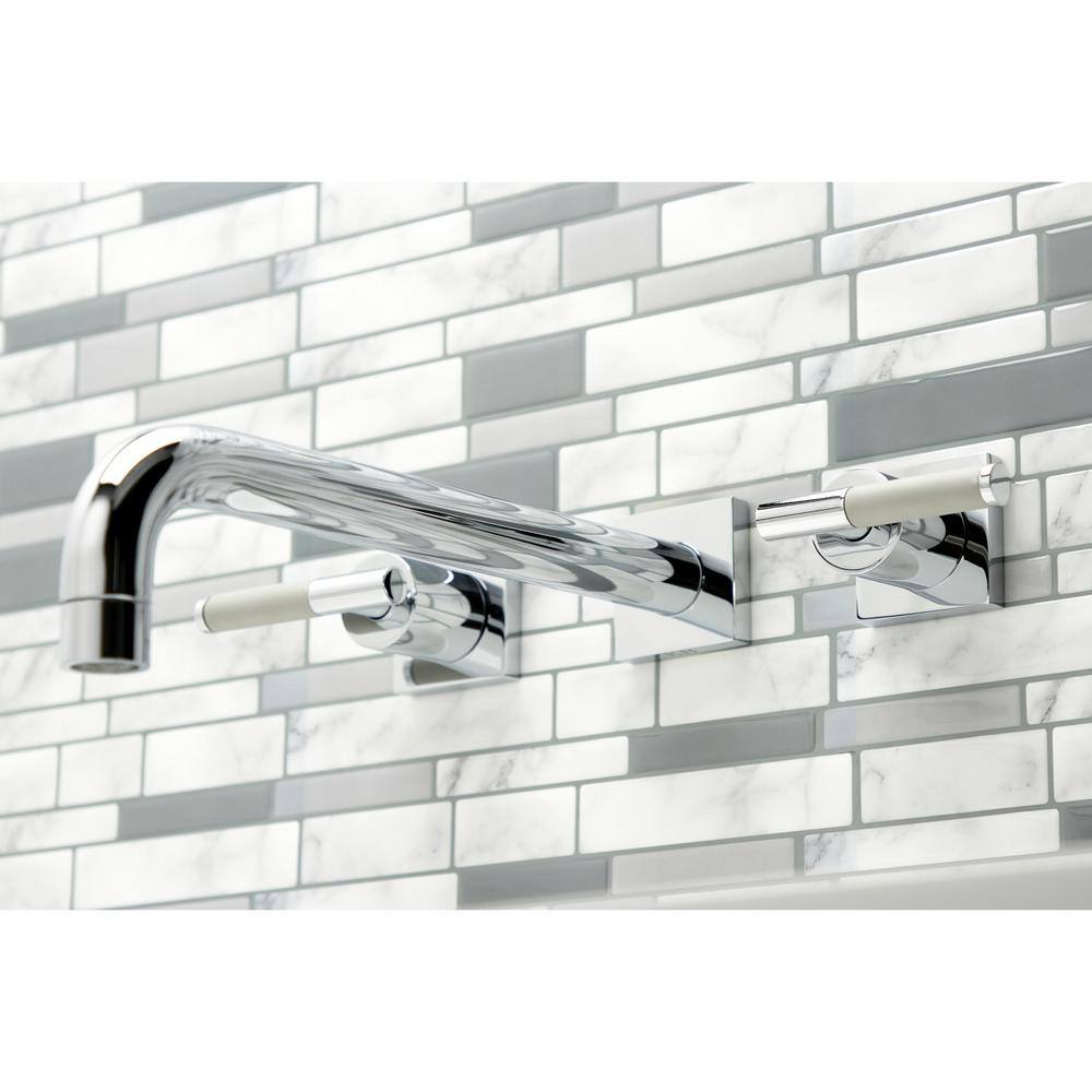 Kingston Brass Kaiser 2-Handle Wall-Mount Roman Tub Faucet in Polished Chrome (Valve Included) CHUB_OMS