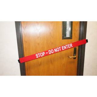 Magnetic Door Barrier Nylon Stop Do Not Enter Safety Banner with Magnetic Ends. Fits up to a 51 in. Extra-Wide Doorway SDE-L-01