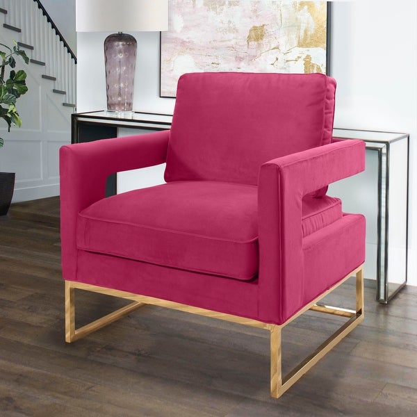 Abbyson Cromwell Upholstered Velvet Large Accent Chair