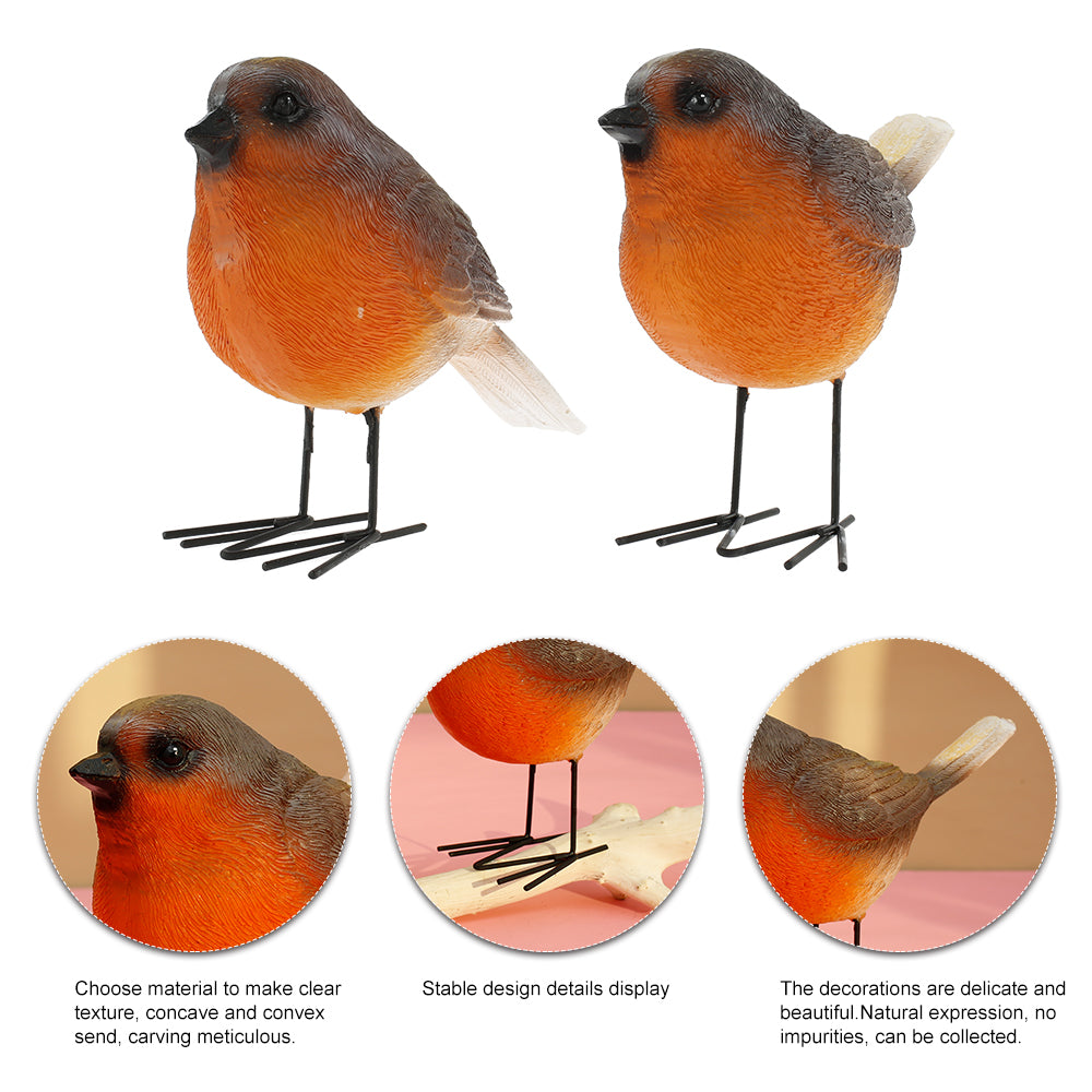 Willstar Polyresin Garden Robin Birds Ornaments Backyard Decor Statues for Yard and Patio Lawn Cute Birds Indoor Outdoor Home Decoration Figurines Animal Statue (2PCS)