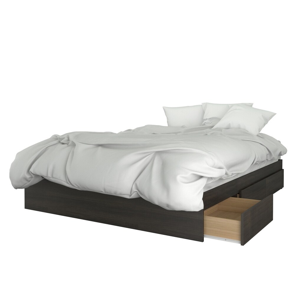 Nexera Storage Bed with Headboard  Ebony