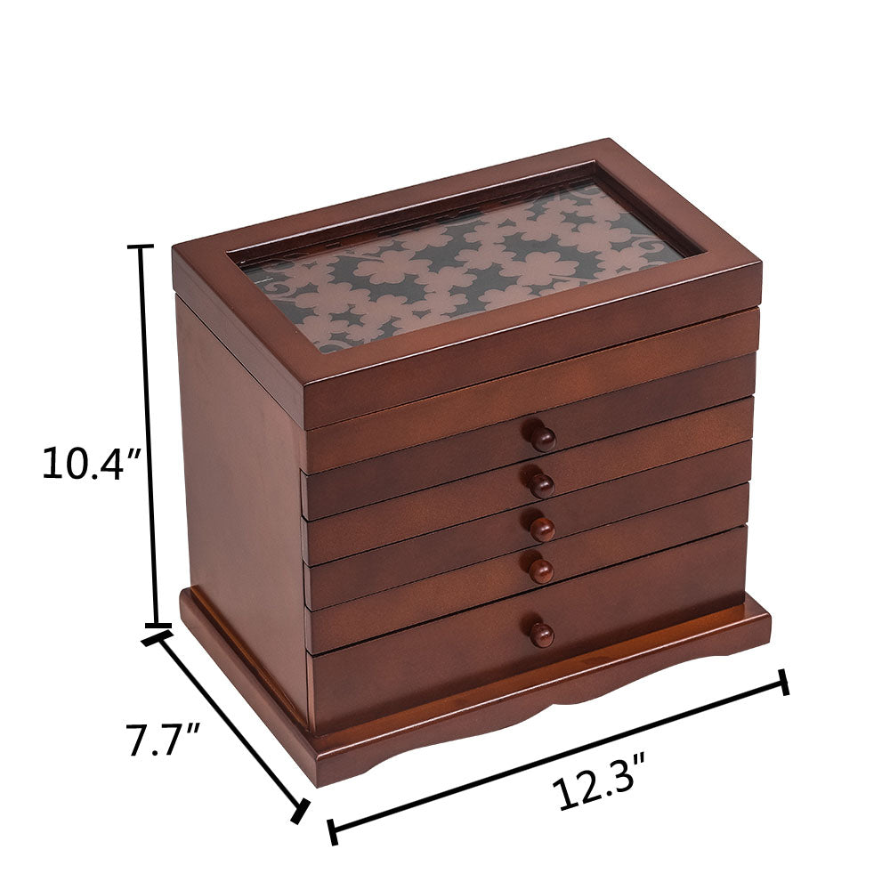 Yescom Jewelry Box Organizer 6-Tier 5-Drawer MDF Wood