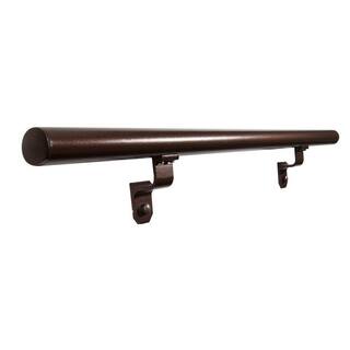 EZ Handrail 3 ft. Copper Vein Aluminum Round Straight Handrail Kit EZA3KIT-CV