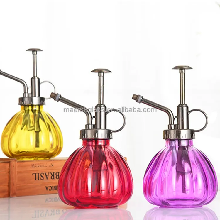 Vintage Style Pump Top Sprayer Water Mister Irrigated Plant Cute Glass Bottle Watering Can Pot with Sprayer