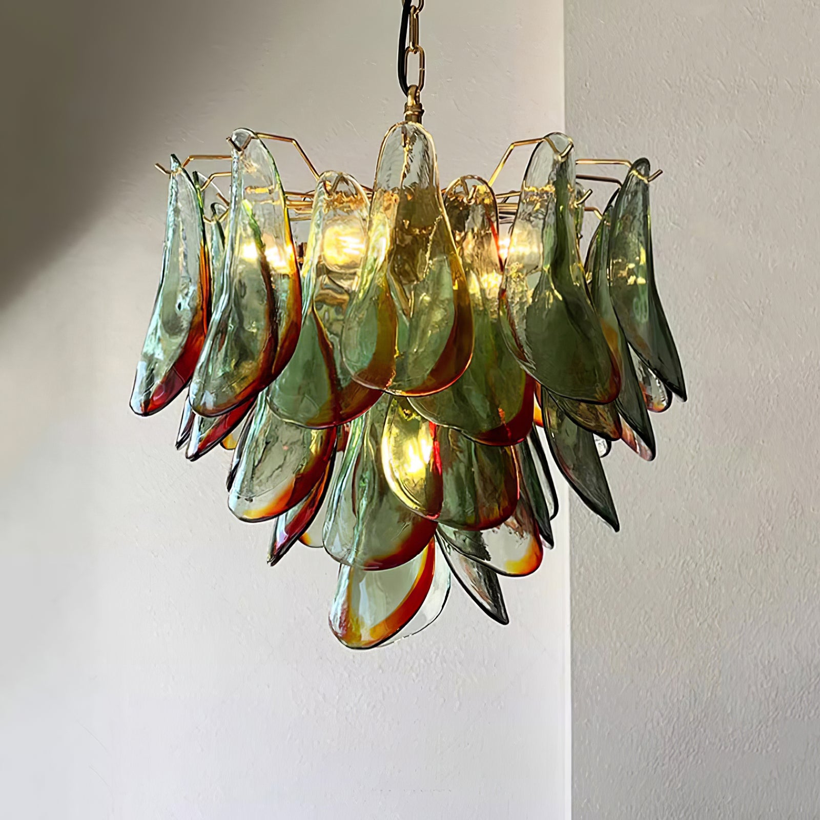 Emerald Flame Murano Glass Chandelier