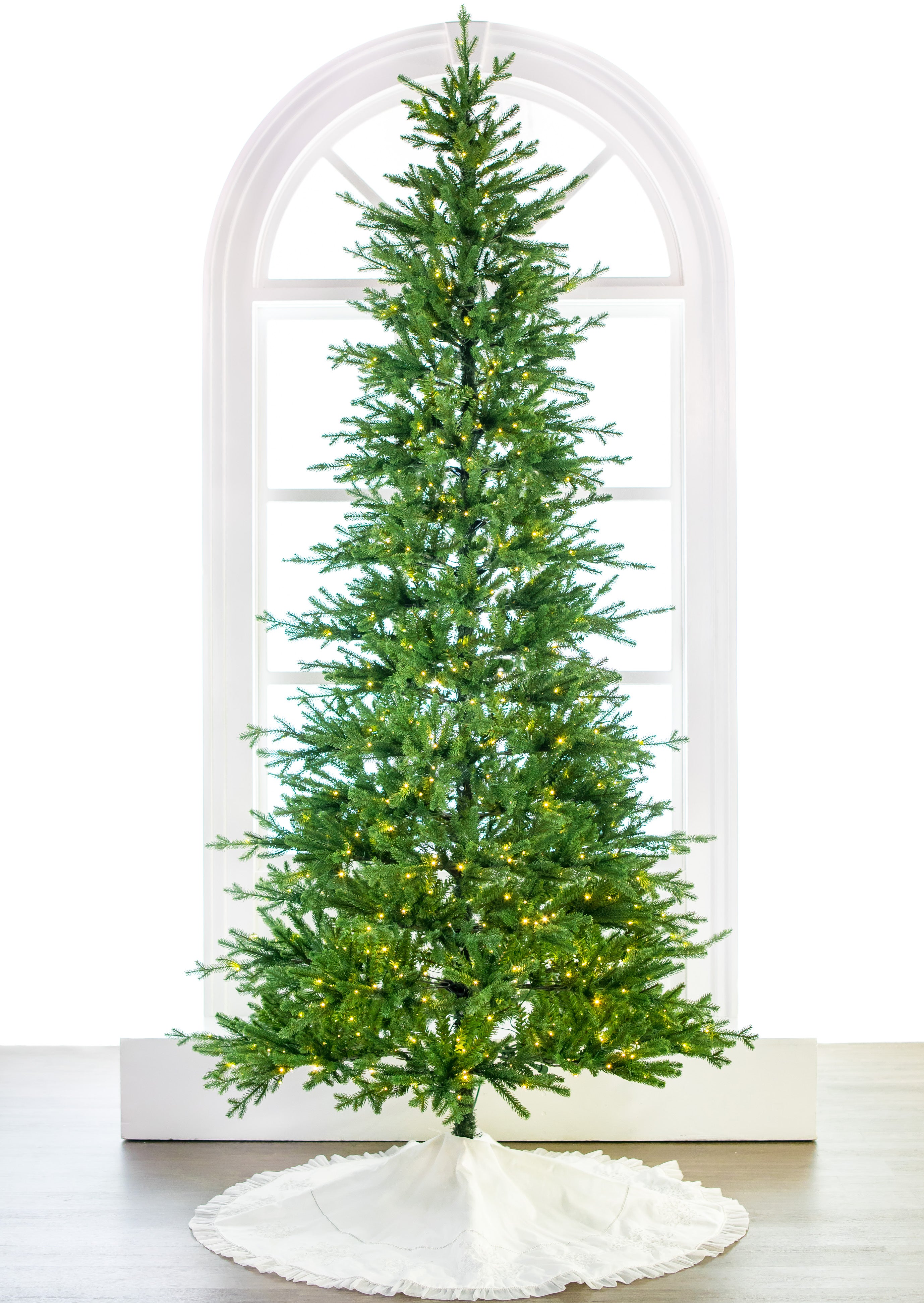 10 FT Russian Fir Slim Pre Lit Clear & Multi Color LED Lights