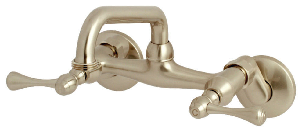 Kingston Brass 2 Handle Wall Mount Laundry Faucet   Traditional   Utility Sink Faucets   by GwG Outlet  Houzz