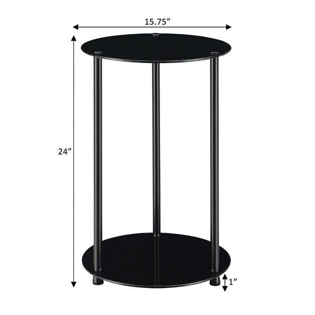 Designs2go Classic Glass 2 Tier Round End Table Breighton Home