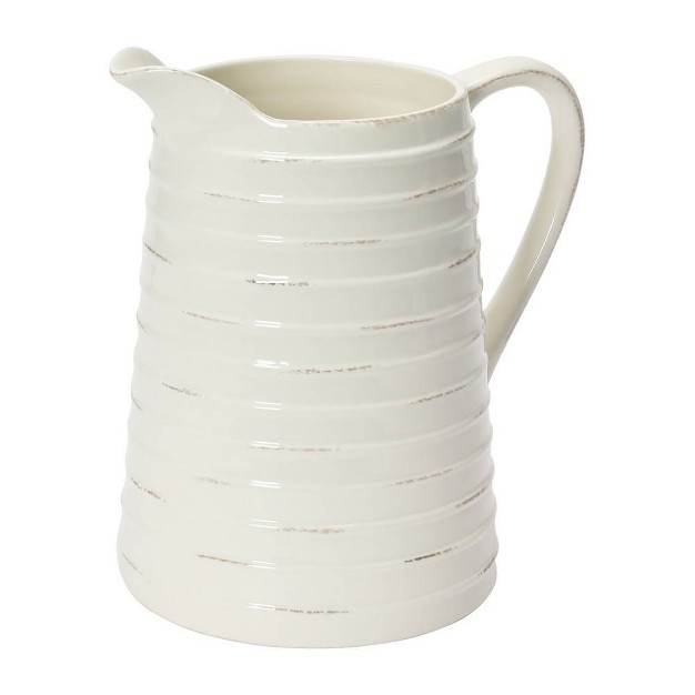 Ceramic Pitcher White Storied Home