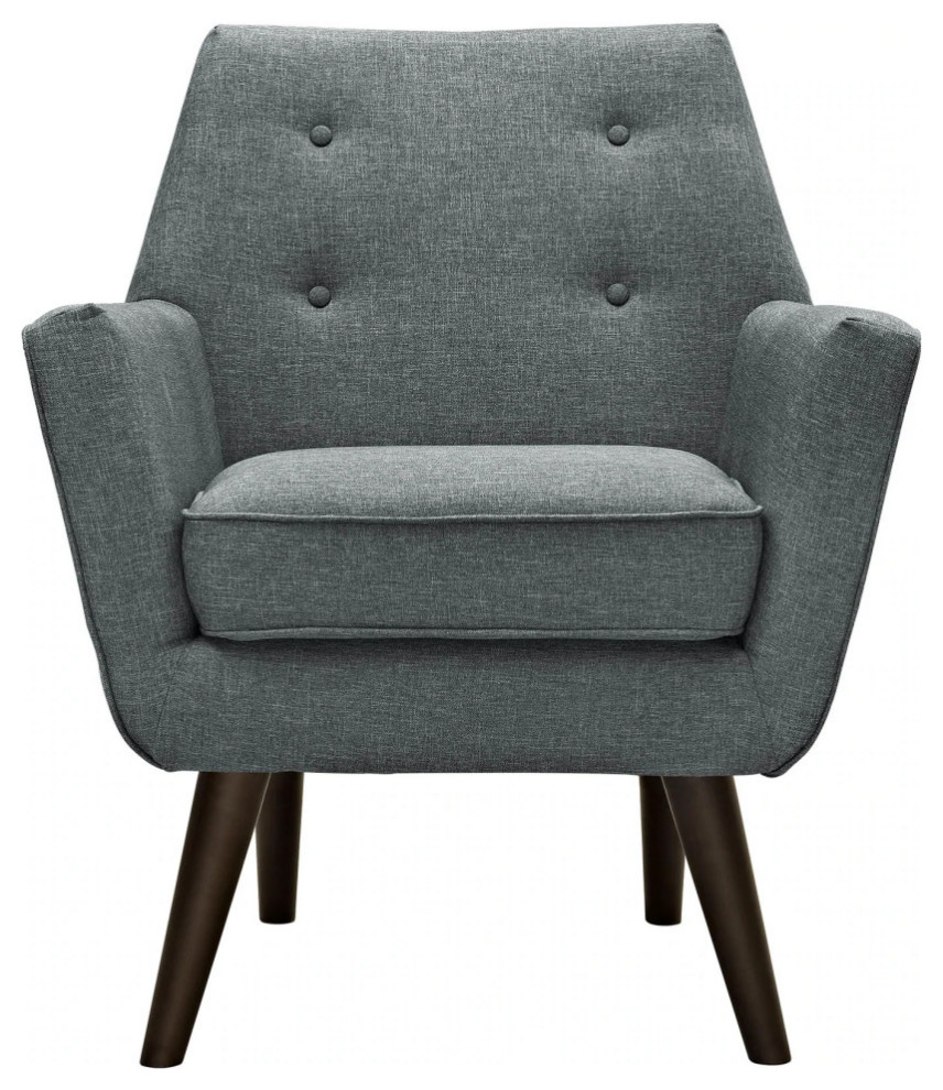 Ezra Gray Upholstered Fabric Armchair   Midcentury   Armchairs And Accent Chairs   by Peachtree Fine Furniture  Houzz