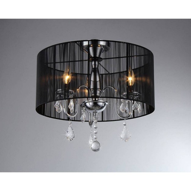 X 19 quot X 9 quot Round Satin Crystal Chandelier Black Warehouse Of 