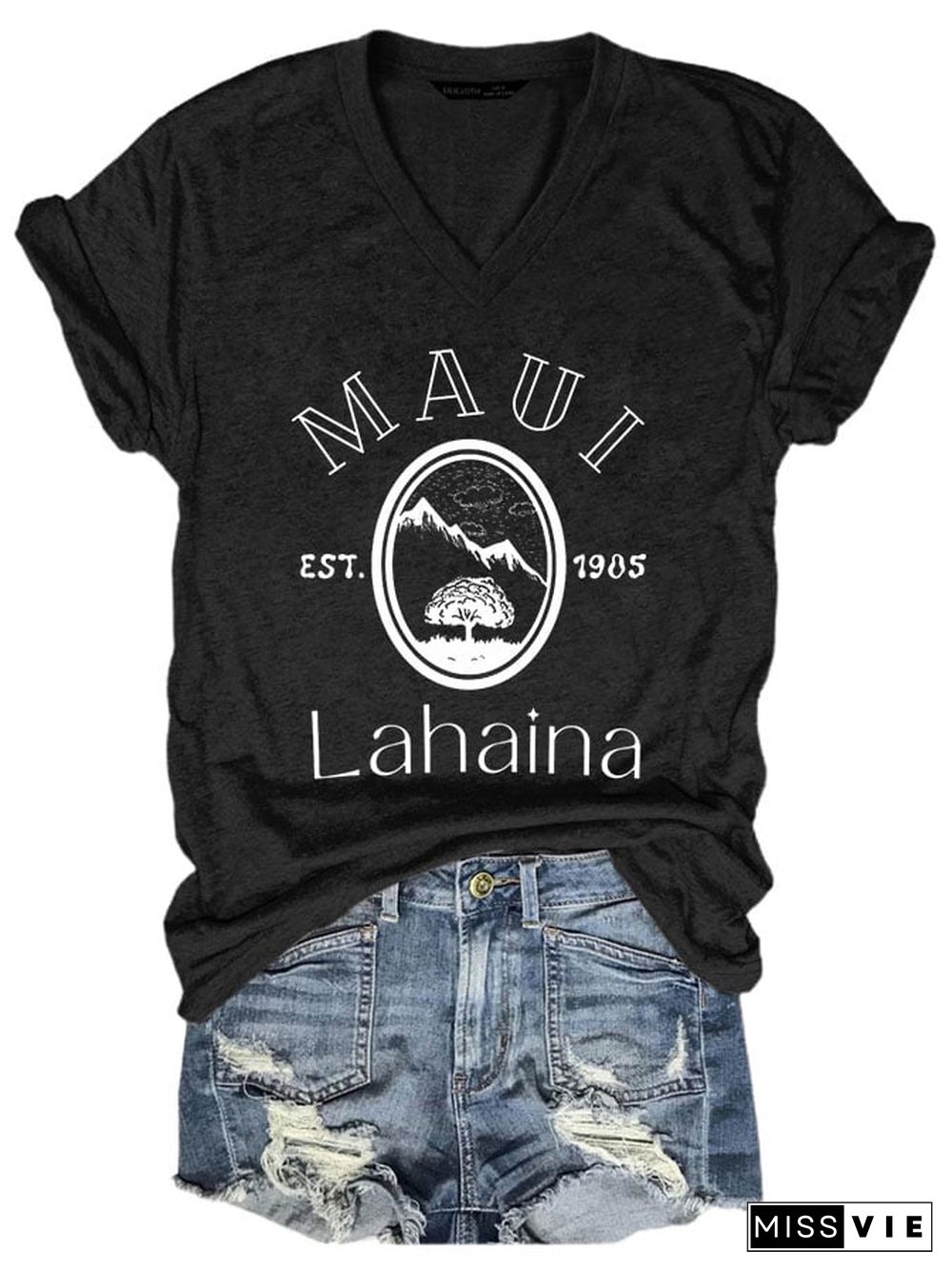 Women's Lahaina Maui Est 1802 aloha forever Casual T-Shirt